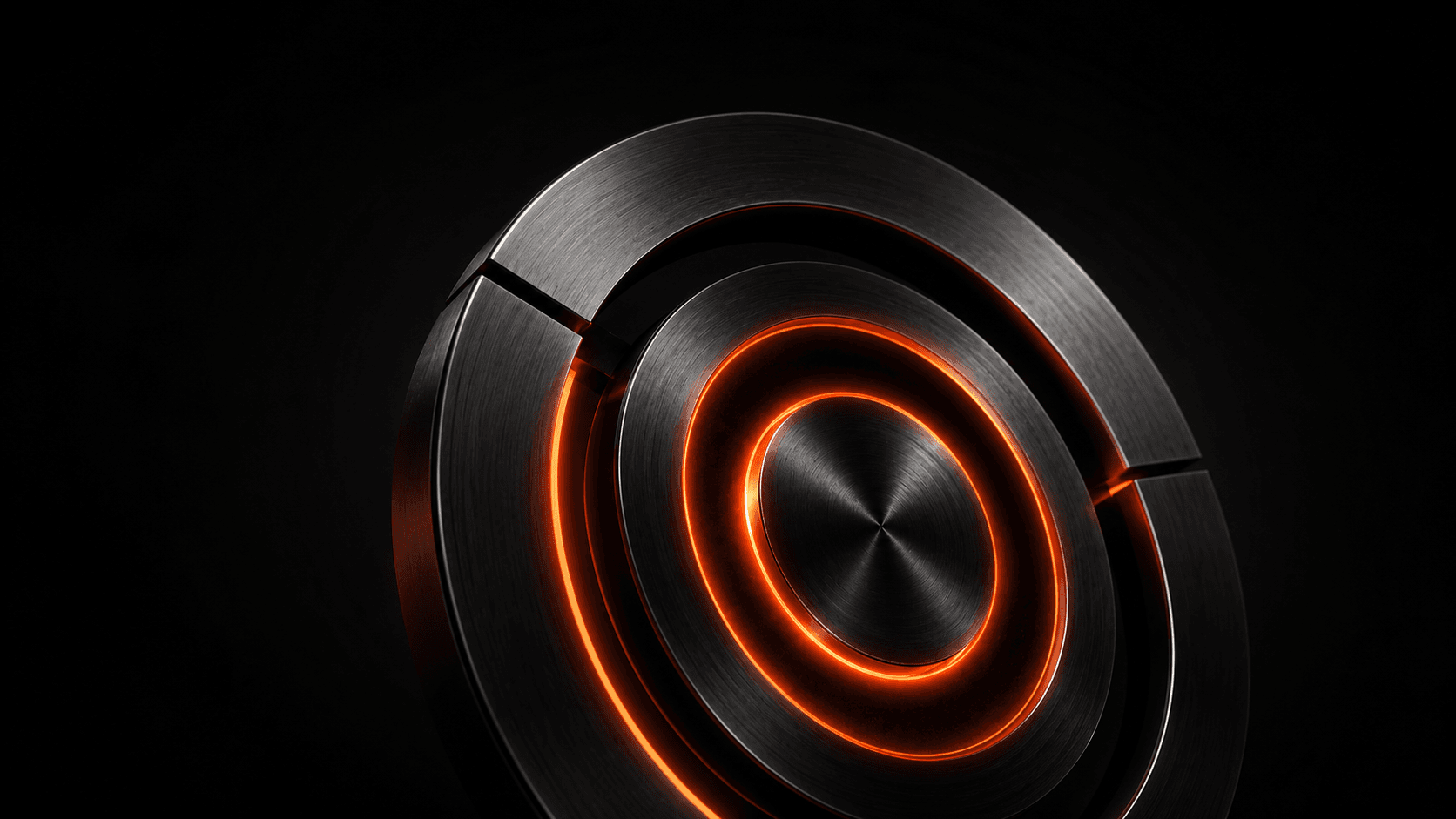 Arc — Arclen's diagnostic instrument with ember core glow and scan reticle marks